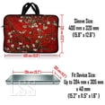 thumbnail image 3 of LSS Sac Pochette pour Ordinateur Portable 15,6 Pouces Compatible avec Acer, Asus, Dell, HP, Sony, MacBook et Plus / Étui de Transport avec Poignée et Bandoulière Ajustable, Amandiers Rouges, 3 of 4
