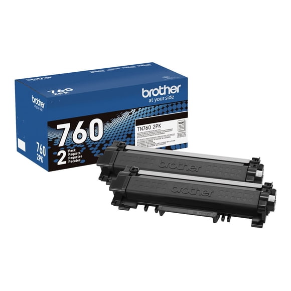 Brother TN760 2PK - 2-pack - High Yield - black - original - toner cartridge - for Brother HL-L2325, L2370, L2379, L2390, L2395, MFC-L2717, L2750, L2759, RHL-L2390