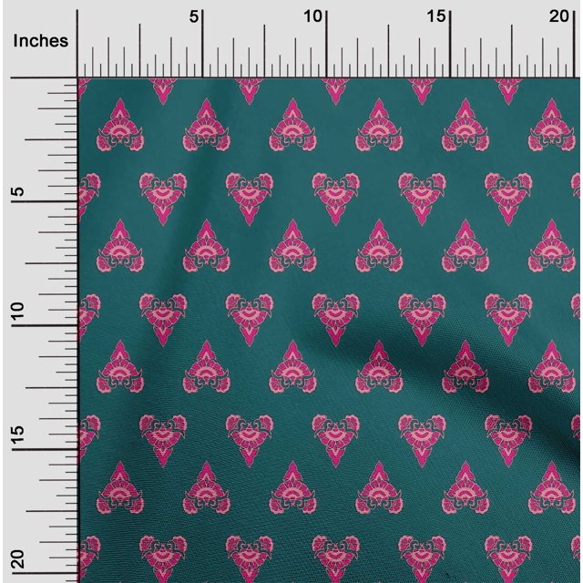 oneOone Polyester Lycra Fabric Floral Block Print Sewing Fabric BTY 56 Inch Wide