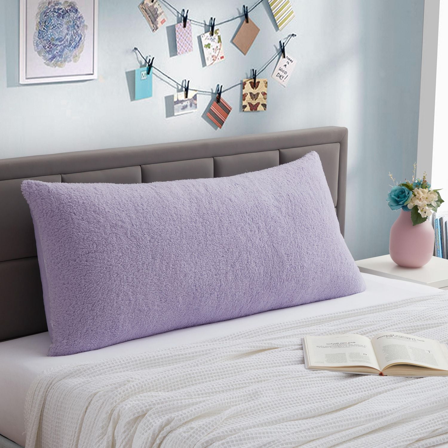 Purple Sherpa Body Pillow