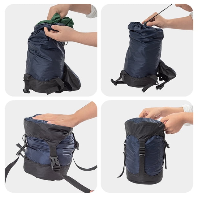 VONKY Water-Resistant Nylon Drawstring Compression Bag Travel Stuff Sack Storage Dry Gear For Trekking Climbing Accessories Blue/XL