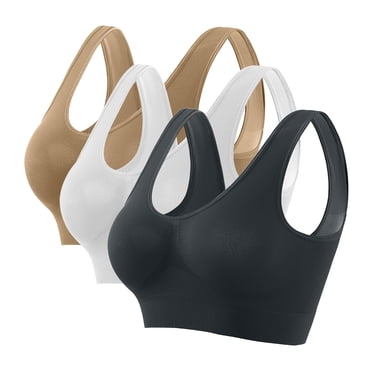 Cameland 3 Pack of Wireless Sports Bras for Women High Impact Support Plus Size Push Up Sports Bra with Removable Pads Bounce Control Sports Bras