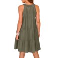 thumbnail image 4 of Penkiiy Robe d'Été Sans Manches pour Femmes, Dos Nu, Décontractée, Ligne A, à Volants, Robe de Plage, Vacances, Mini Robe, Vert Armée, 4 of 9