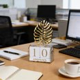 thumbnail image 2 of Desktop Calendar Reusable Iron And Wood Combination Craft Block Calendar Tabletop Decoration Home Office Desk Ornament, 2 of 6
