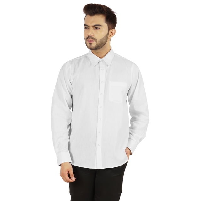 Bestman Long Sleeve Cotton Flex Shirt For Mens Button Downt W/ Patch Pocket Office Wear