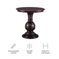 thumbnail image 4 of Linon Amelia Round Accent Table Pedestal Base 26.5" High in Espresso Wood, 4 of 10