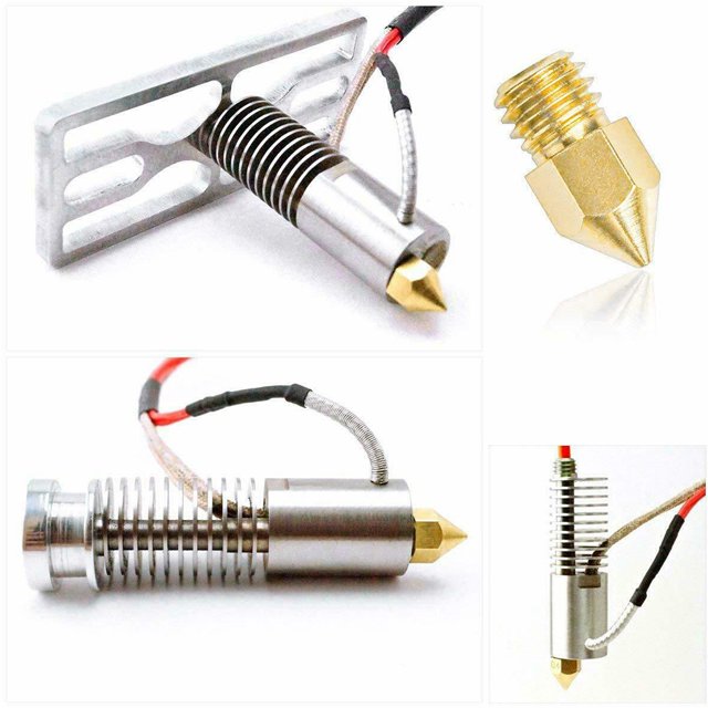 3D Printer Nozzle Brass Extrude Head Mini printer nozzle mini extrude Portable Brass Nozzle Firm Printer Thread, 0.4mm/1.75mm