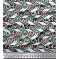 thumbnail image 1 of Soimoi Moss Georgette Fabric Geometric & Dogs Patchwork Decor Fabric Printed Yard 42 Inch Wide, 1 of 3