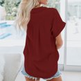 thumbnail image 3 of Birdeem Fashion Woman Causal Button Solid Blouse Short Sleeve T-Shirt Summer Tops, 3 of 6