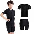thumbnail image 1 of PENGXIANG Chemises de Protection Rembourrées pour Garçons Ensemble de Shorts Chemises de Compression Rembourrées Shorts pour Football Paintball Baseball Vélo Rugby Planche à Neige Ski, 1 of 10
