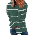 thumbnail image 1 of Pisexur Sweat à Capuche Oversize pour Femmes Décontracté Automne Col Rond Rayé Manches Longues T-Shirt Blouse Tunique Légère, 1 of 6