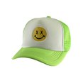 thumbnail image 1 of Gravity Threads Smile Face Embroidery Adjustable Trucker Hat - Cross Eye - White/Neon Green, 1 of 2