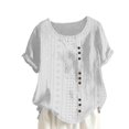 thumbnail image 1 of Mrat Short Sleeve Cardigans Blouse à Manches Courtes Ample et Confortable pour Femmes, Mode, Couleur Unie, Boutonnée, Style Court Lock, Décontractée, Col Rond, Hauts, Cardigans à Manches Courtes, P-26 Blanc P, 1 of 6