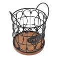 thumbnail image 1 of Coffee Pod Holder, Large Capacity Coffee Basket Storage, Modern Metal Coffee Capsule Basket with Wooden Base Coffee Pods Storage Organizer for Coffee Bar Countertop, 1 of 7