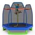 thumbnail image 2 of Costway Trampoline pour Enfants de 7 Pi avec Filet de Sécurité, Coussin à Ressorts, Intérieur/extérieur, Robuste, Bleu, 2 of 10