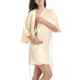thumbnail image 4 of Tqcoqu Women Hot Fix Casual Solid Color Simulated Silk Home Clothing Robes, 4 of 6