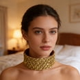 thumbnail image 5 of Collier Ras-du-Cou à Paillettes Métalliques Col en Velours pour Femmes, Accessoire de Fête au Design Scintillant d'Écailles de Poisson – Pièce Déclarée Ajustée et Confortable pour Tenues de Soirée Festival, 5 of 5