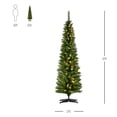 thumbnail image 4 of HOMCOM 6 FT Pre-Lit Noble Fir Slim Artificial Christmas Tree with 390 Tips and 200 Warm White LED Lights, 4 of 9
