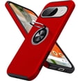 thumbnail image 1 of KOMI for Google Pixel 9 Pro XL Case, Slim Fit Case for Pixel 9 Pro XL with Metal Ring Holder Kickstand, Dual Layer Shockproof Protective Phone Case for Google 9 Pro XL 6.8", Red, 1 of 5