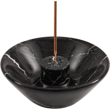Radicaln Marble Black 5.5" Incense Holder for Sticks with 9 Incense Holes Handmad Ash Trays Indoor