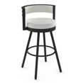 thumbnail image 1 of Amisco Eller 27" Faux Leather Swivel Counter Stool in Off White Black, 1 of 6