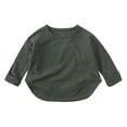 thumbnail image 1 of RXIRUCGD T-Shirt à Manches Longues à Col Rond pour Enfants Hommes et Femmes ( Noir, Taille : 3-4 Ans ), 1 of 2