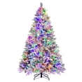 thumbnail image 1 of Costway 7 FT Pre-Lit Snow Flocked Christmas Tree Hinged Xmas Tree with 8 Modes 320 Lights, 1 of 10