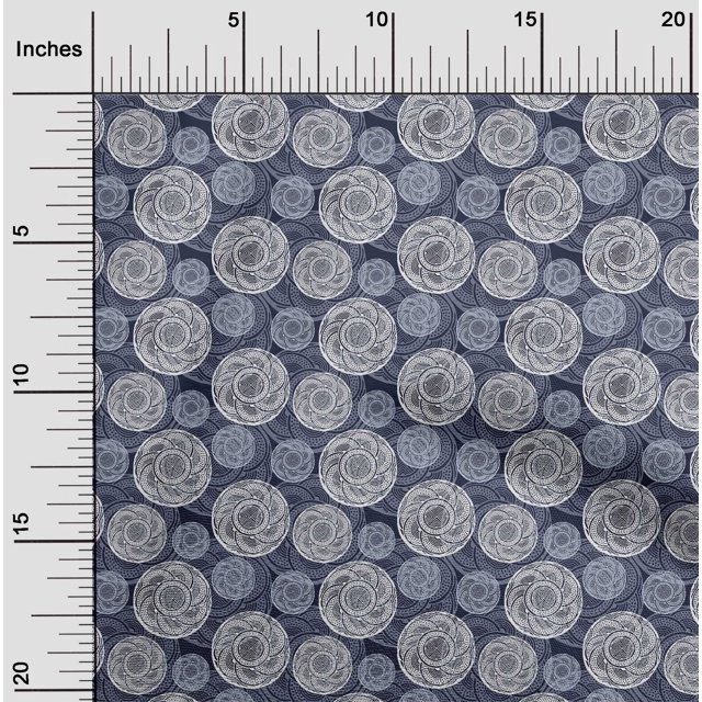 oneOone Cotton Poplin Fabric Circle Block Print Sewing Fabric BTY 42 Inch Wide