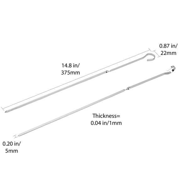 Expert Grill 14.5" Stainless Steel Skewers, 4 pack, Great for Grilling Chicken, Beef or Vegetables on The Grill