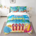 thumbnail image 2 of YST 7 Pcs Summer Shell Starfish Bed In A Bag Red Flip Flops Print Comforter Set Full Hawaii Beach Ocean Bedding Sets Tropical Coconut Trees Sheet Set with Comforter, 2 of 5