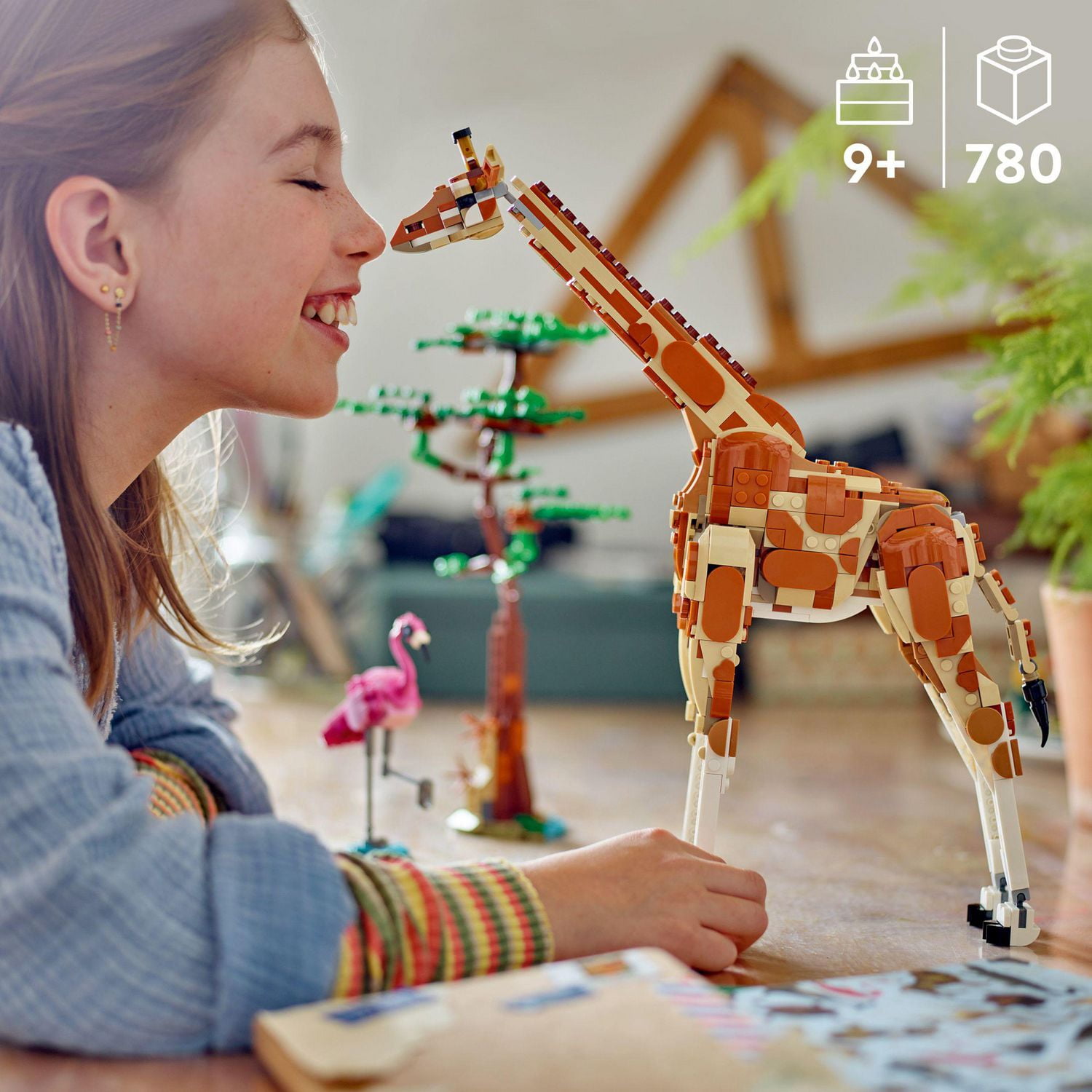 LEGO Creator 3 in 1 Wild Safari Animals, Rebuilds into 3 Different Safari Animal Figures - Giraffe Toy, Gazelle Toy or Lion Toy, Nature Toy, Building Set for Kids Ages 9 Years Old and Up, 31150