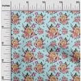 thumbnail image 2 of oneOone Viscose Jersey Light Blue Fabric Florals Sewing Craft Projects Fabric Prints By Yard 60 Inch Wide, 2 of 4