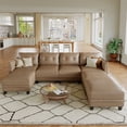 thumbnail image 1 of LLappuil Modular Sectional Sofa, 7 Seat Modular Sectional Sofa with Storage, Faux Leather Waterproof Sofa for Living Room, 1 of 9
