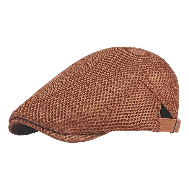 Fgnfyis Femme Été Mince Rétro Ajouré en Maille Respirante Ajustable Casquette de Soleil Chapeaux pour Femmes Brun