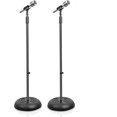 thumbnail image 1 of Support de Microphone Universel Compact à Base - Hauteur Réglable de 2,8 à 5 Pi, Robuste et Léger, Support de Micro de Studio sur Pied avec Adaptateur de Micro Standard 5/8 Pouces - Pyle PMKS5X2 (Paire), 1 of 15