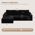 thumbnail image 2 of JARCLIC 108" Modular Sectional Couch with Chaise, Modern Boneless Couch for Living Room, Oversized Sofa Sleeper with Deep Seat, Black, 2 of 8
