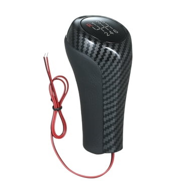 Abody Bouton d'Engrenage à DEL Tête de Bâton en Fibre de Carbone Levier Poignée 6 Vitesses Remplacement pour 1 3 5 6 Series m X1 X3 X5 E60 E61 E65 E83 E84 E90 E91 E92