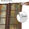 thumbnail image 4 of Fall Kitchen Curtains Grommet Waterproof Window Drapes with Autumn Forest Tree Outside Wooden Window Print Pattern Decorative Privacy Curtains for Bedroom Bathroom Cafe 2 Panels 27.5 x 39 Inch, 4 of 5