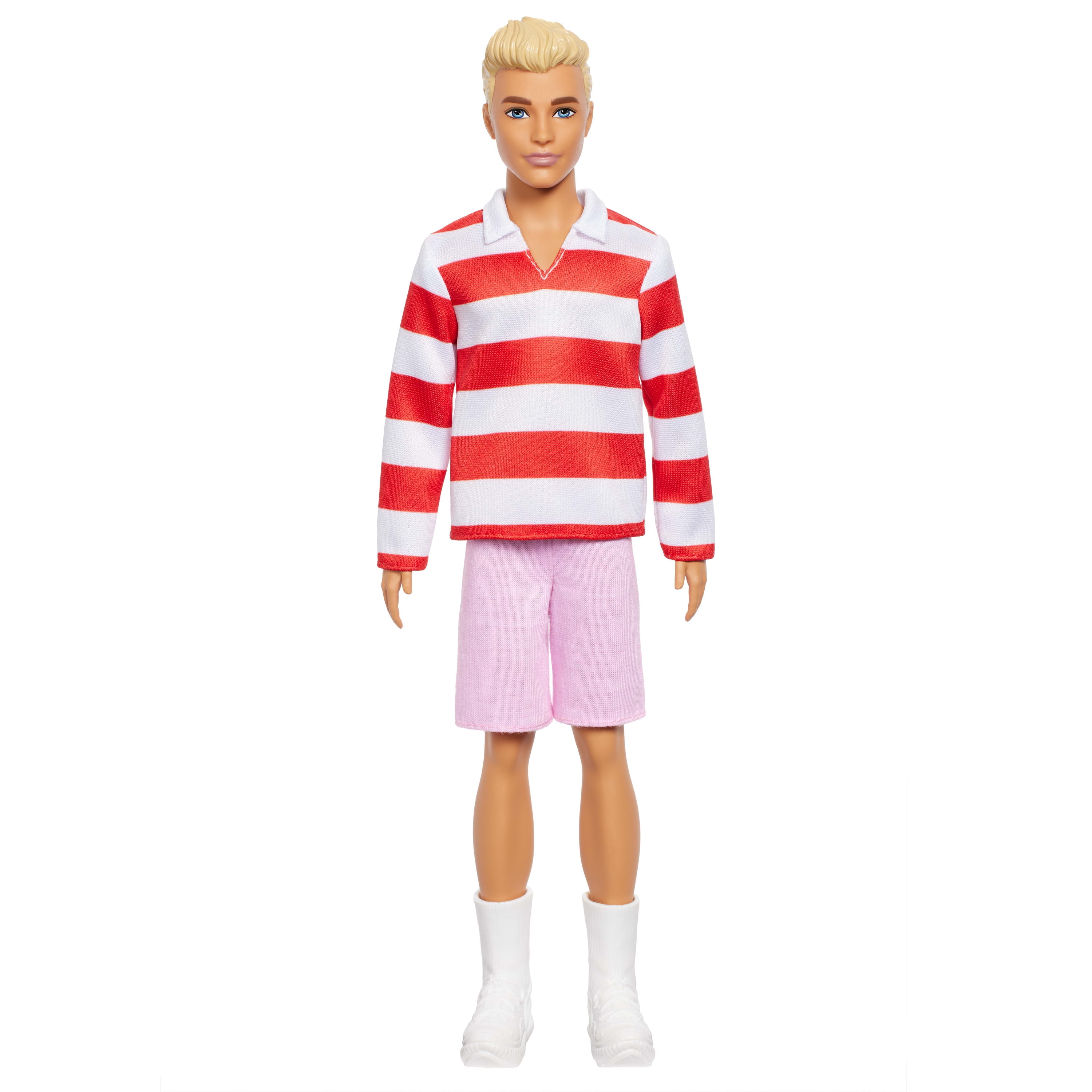 Barbie-Poupée Ken Fashionistas-avec haut à rayures rouges et short