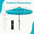 thumbnail image 3 of Gymax 9.3 FT Solar Patio Umbrella w/ 32 LED Lights & Vented Top & Ruffles Beige Turquoise, 3 of 10