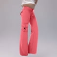 thumbnail image 2 of GreatBaby Girls Solid Color Cargo Jogger Pants Multi-Pocket Trousers with Drawstring Kids Casual Fall Spring Everyday Bottoms, 2 of 6