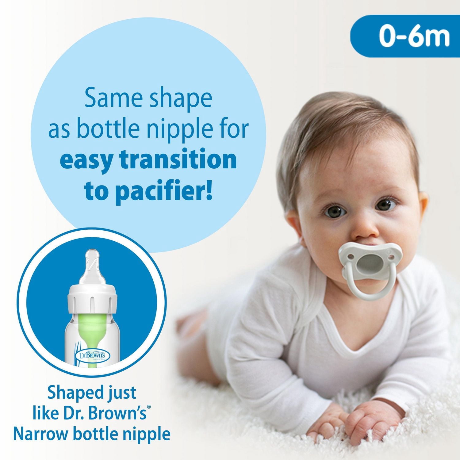 Dr. Brown’s® HappyPaci™ 100% Silicone Pacifier - 0 month+, 3 pack