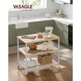 thumbnail image 2 of VASAGLE Kitchen Island with 3 Shelves, 39.4 Inches Kitchen Shelf with Large Worktop, Stable Steel Structure, Industrial, Easy to Assemble, Oak Beige and White, 2 of 6