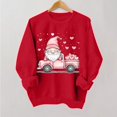 thumbnail image 1 of Styesk Chemises à Manches Longues pour Femmes Imprimé Cœur Hauts Confortables Doux Col Rond T-Shirts Chandail Mode Léger Chandail en Molleton Graphique de la Saint-Valentin Hauts Décontractés, 1 of 3