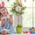 thumbnail image 4 of Plastic Easter Eggs Door Wreath With Easter Eggs Bunny And Easter Eggs Hand Made Rattan Easter Wreath Easter Eggs Happy Bunny Craftsmanship Decoration Gift Home Party Decoration, 4 of 6
