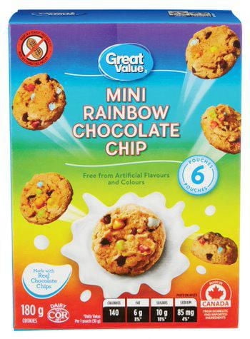 Mini Rainbow Chocolate Chip Cookies