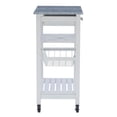 thumbnail image 4 of Riverbay Furniture Pine Wood White Kitchen Island Rectangular Food-Safe Granite Top Locking Casters, 4 of 13