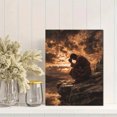 thumbnail image 2 of Man Praying Cliffside Canvas Wall Art 15.75x11.81 Inches, 2 of 8