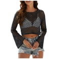 thumbnail image 1 of FhsagQ Cache-Maillot pour Femmes Grande Taille Culottes Nouveaux Chandails pour Dames avec Col Rond Ample et Manches Ajourées Robe de Couvre-Maillot pour Femmes avec Manches Couvre-Maillot pour Femmes Couvre-Maillot avec Armature Noir m, 1 of 5