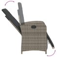 thumbnail image 5 of vidaXL Chaise de Jardin Inclinable d'Extérieur avec Repose-Pieds - Rotin Synthétique Gris, 5 of 5